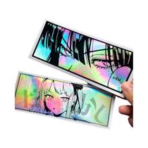 Adesivos De Vinil Para Capacete De Moto De Menina Anime Com Laser Arco-Íris, Decalques JDM Para