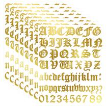 Adesivos de vinil Teling em alfabeto Old English 2,4 cm dourado