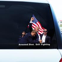 Adesivos de Vinil Vesvory Trump Fight 2024 - Bandeira Americana (2 Unidades) Adesivos de Vinil Vesvory Trump Fight 2024 - Bandeira Americana (2 Unidades)