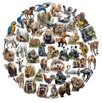 Adesivos, decalques de vinil impermeáveis, 50 unidades de animais realistas Adesivos, decalques de vinil impermeáveis, 50 unidades de animais realistas