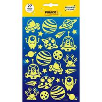 Adesivos Decorados Nave Brilha NO Escuro - 27 Etiquetas