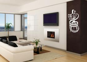 Adesivos Decorativo de parede Cinema Câmera Retro Grande Adesivos Decorativo de parede Cinema Câmera Retro Grande