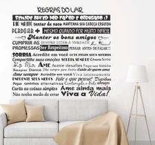 Adesivos Decorativo De Parede Frase Regras do Lar com palavras Motivacional