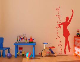 Adesivos Decorativo de Parede Infantis Régua Bailarina com Estrelas para quarto infantil