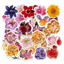 Adesivos Decorativo Scrapbook Planner 46 Peças Color Flowers - Doce Ternura