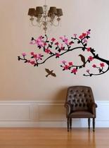 Adesivos Decorativos Papel Parede Árvore Galho Kit Flores