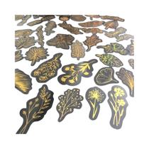 Adesivos Decorativos Transparentes De PET Com Glitter Dourado À Prova d'Água Para Plantas E Flores - Adesivos Decorativos Transparentes De PET Com Glitter Dourado À Prova d'Água Para Plantas E Flores -