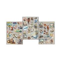 Adesivos Decorativos Vintage Rub-On Girl Journey Travel Vlog Para Scrapbooking E Artesanato
