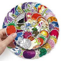 Adesivos Devils Fruits, vinil impermeável, anime, 52 unidades