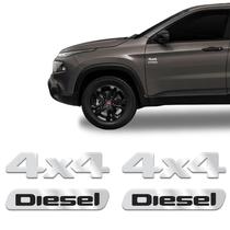 Adesivos Diesel E 4x4 Fiat Toro 2016 A 2020 Cromado Resinado Adesivos Diesel E 4x4 Fiat Toro 2016 A 2020 Cromado Resinado