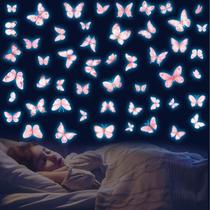 Adesivos e adesivos de parede HSDSH Glow Pink Butterfly
