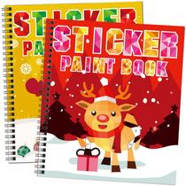 Adesivos e livros de pintura TBEEJ Christmas Crafts Kids 4-8 anos, 2 unidades