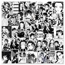 Adesivos em preto e branco Demons Slayers Anime 50 unidades de PVC