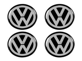 Adesivos Emblema Roda Resinado Volkswagen 48mm 4pç - Vw