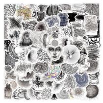 Adesivos, esboço, desenhos a lápis, vinil, impermeável, 110 unidades