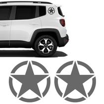 Adesivos Estrela Militar Jeep Renegade Lateral Grafite - Par