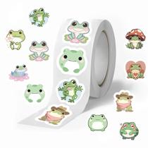 Adesivos EUTVIBRP Frog, papel autoadesivo redondo de 2,54 cm, 500 unidades