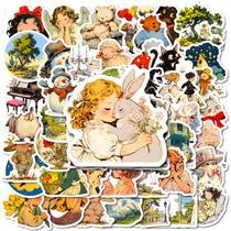 Adesivos Fairy Tale Vintage Cartoon, 50 unidades de vinil impermeável