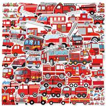 Adesivos Fire Truck, 50 peças, decalque de vinil cartoon Fire Engine