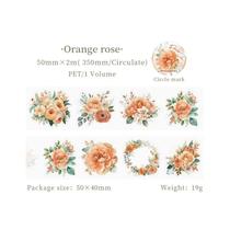 Adesivos Florais De 50mm 2m PET Para Scrapbook, Decoração De Diário, Colagem DIY, Planner, Álbum De Adesivos Florais De 50mm 2m PET Para Scrapbook, Decoração De Diário, Colagem DIY, Planner, Álbum De