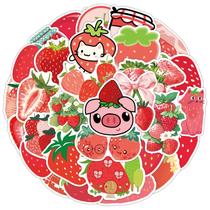 Adesivos fofos de morango, 50 peças, desenhos animados Kawaii, impermeáveis Adesivos fofos de morango, 50 peças, desenhos animados Kawaii, impermeáveis