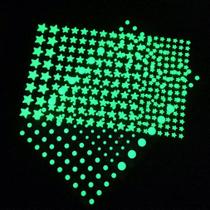 Adesivos fofos: estrelas luminosas, círculos que brilham no escuro x2