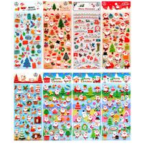 Adesivos fofos Papai Noel 3D para bolsa de festa infantil