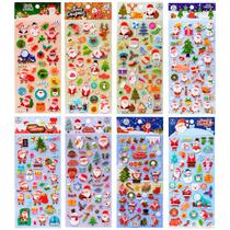 Adesivos fofos Papai Noel 3D para bolsa de festa infantil