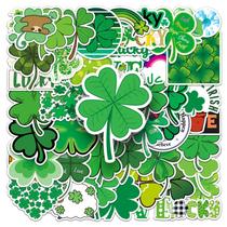 Adesivos Fours-Leafs Clovers Plants em vinil impermeável (50 unidades)
