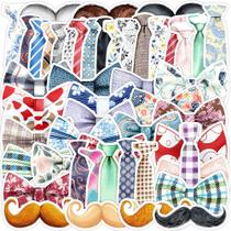 Adesivos Fun Pack, gravata borboleta e bigode, 50 unidades à prova d'água Adesivos Fun Pack, gravata borboleta e bigode, 50 unidades à prova d'água