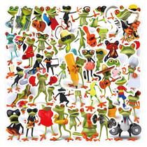 Adesivos Funnys Frogs, vinil impermeável, anime, 60 unidades/lote Adesivos Funnys Frogs, vinil impermeável, anime, 60 unidades/lote