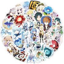 Adesivos Genshins Impacts Anime Cartoon 50 unidades de PVC impermeável Adesivos Genshins Impacts Anime Cartoon 50 unidades de PVC impermeável