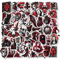Adesivos Gothic Skull Red Vinil Decalque 50 unidades Horror Scary