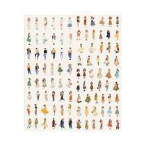 Adesivos Grandes E Resistentes 100 Peças Série Nuvens Tema Personagens Para Diário DIY, Caderno E