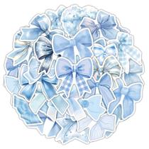 Adesivos: gravata borboleta azul, lindo laço estético de desenho animado, 50 unidades Adesivos: gravata borboleta azul, lindo laço estético de desenho animado, 50 unidades