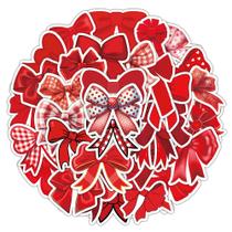 Adesivos, gravata borboleta vermelha, fofa e criativa, decalque de laço de desenho animado x50