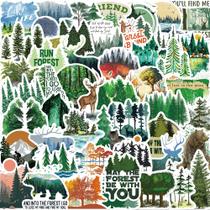 Adesivos Green Forest, decalques de vinil à prova d'água, 50 unidades Adesivos Green Forest, decalques de vinil à prova d'água, 50 unidades