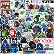 Adesivos, hackers, programas, codificações, vinil impermeável, 50 unidades