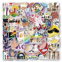 Adesivos Hand Gesture, 50 peças, adesivos de vinil Creative Graffiti