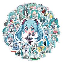 Adesivos Hatsune Miku, vinil impermeável, anime, 50 unidades Adesivos Hatsune Miku, vinil impermeável, anime, 50 unidades