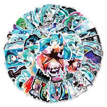 Adesivos Hatsune Miku, vinil impermeável, anime, 50 unidades Adesivos Hatsune Miku, vinil impermeável, anime, 50 unidades