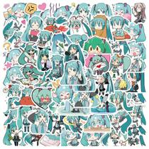 Adesivos Hatsune Miku, vinil impermeável, anime, 50 unidades Adesivos Hatsune Miku, vinil impermeável, anime, 50 unidades