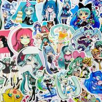 Adesivos Hatsune Miku, vinil impermeável, anime, 50 unidades Adesivos Hatsune Miku, vinil impermeável, anime, 50 unidades
