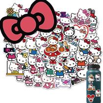 Adesivos Hello Kitty - 50 Unidades - Vinil Impermeável Branco