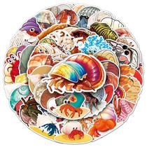 Adesivos Hermit Crab Marine Life em vinil impermeáveis 50 unidades