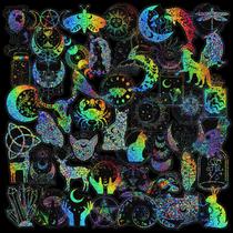 Adesivos holográficos de borboleta, 50 peças de vinil laser colorido