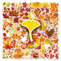 Adesivos impermeáveis Autumn Leaf Fall Maple Ginkgo 50 unidades Adesivos impermeáveis Autumn Leaf Fall Maple Ginkgo 50 unidades
