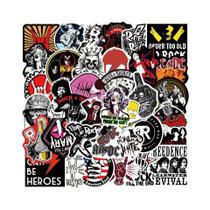 Adesivos Impermeáveis De Banda De Rock Retrô 54 Peças DIY Para Telefone, Bagagem, Skate E