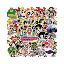 Adesivos Impermeáveis Powerpuff Girls 50 PCS Para Mala, Laptop, Refrigerador, Capacete KAWAII