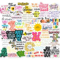 Adesivos Inspirational Quote, 50 peças, coloridos, motivacionais